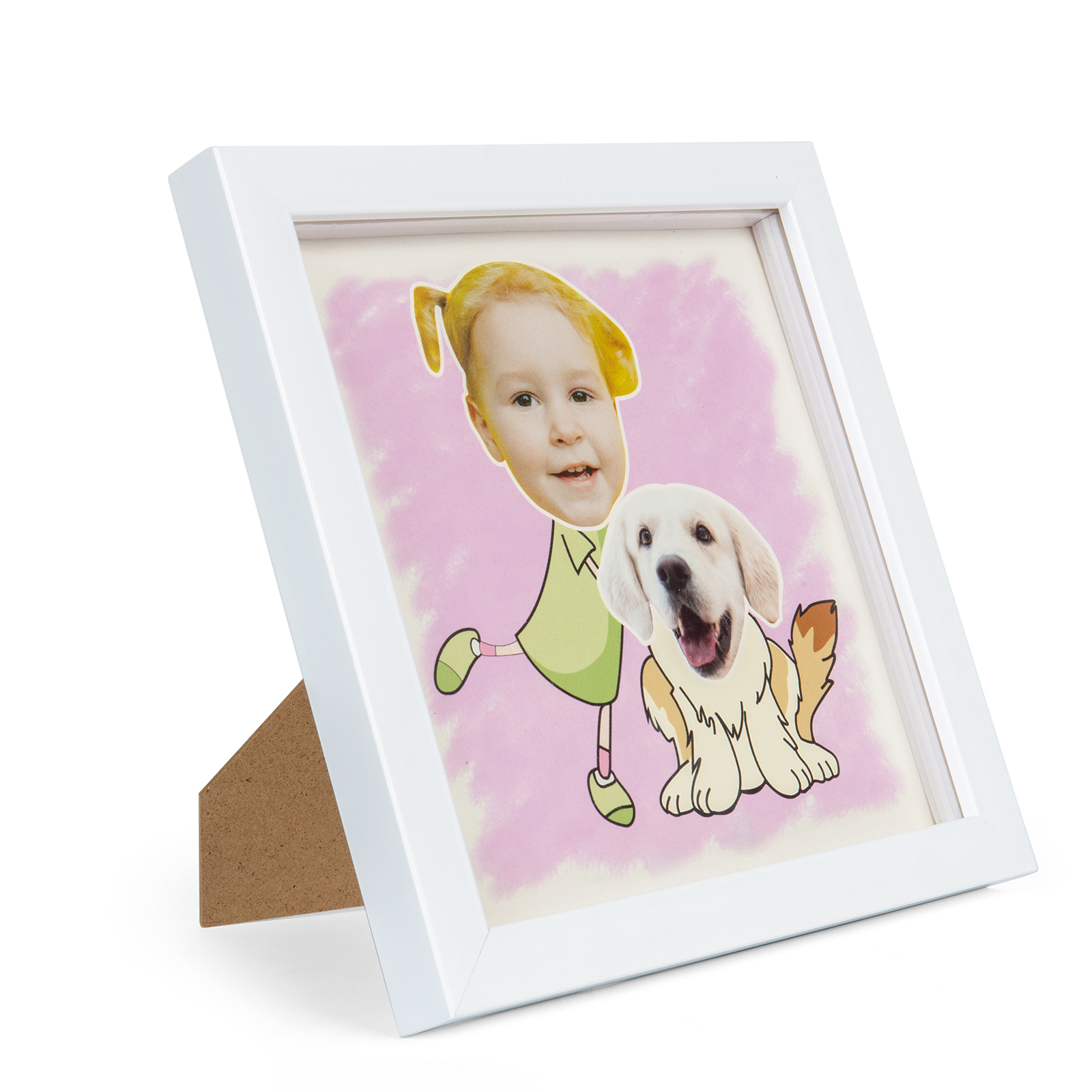 Personalised Couple Stereo Photo Frame With Dog-Jessemade AU