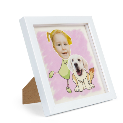 Personalised Couple Stereo Photo Frame With Dog-Jessemade AU