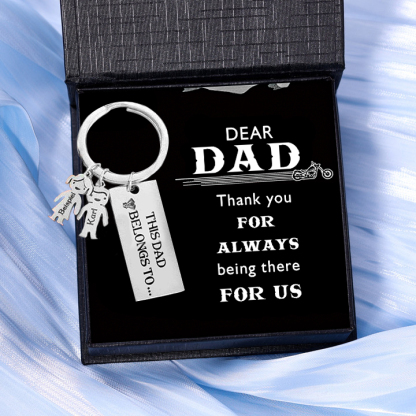2 Names-Personalised 2 Children's Name Keychain-To My Dad-Gift Box Gift Card Set-Jessemade AU