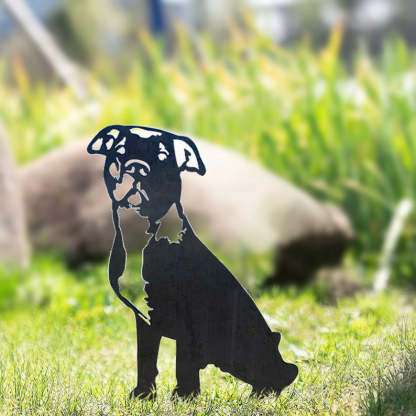 Pit Bull Terrier Metal Dog Silhouette Garden Yard Decoration-Jessemade AU