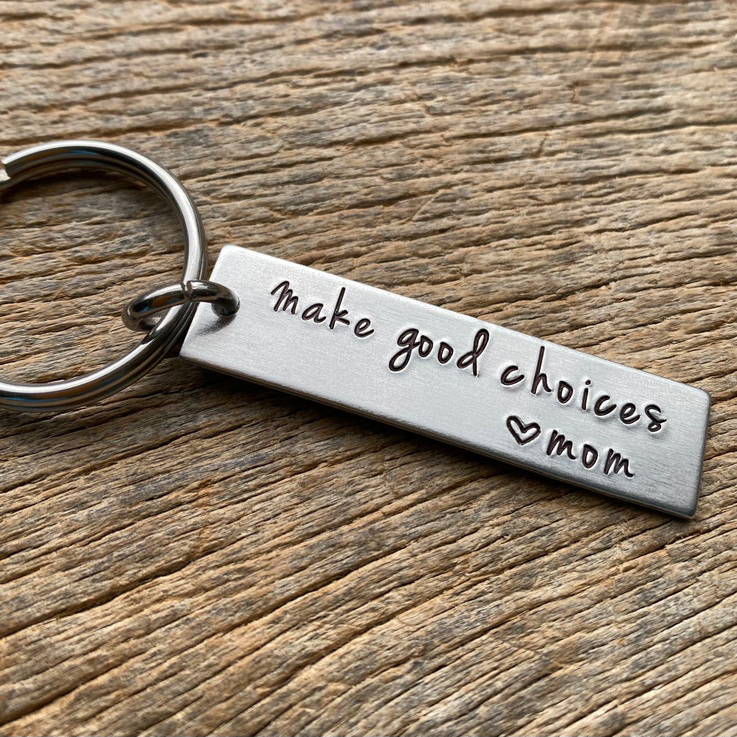 Make Good Choice Love Mom Keychain for Kids-Jessemade AU
