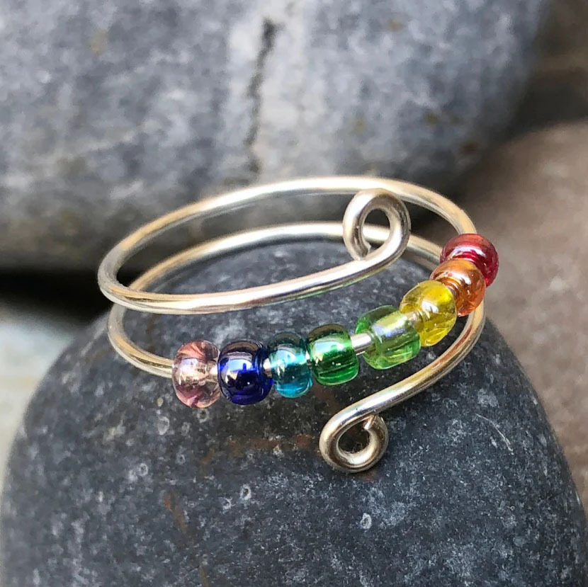 To My Daughter - Drive Away Your Anxiety Layer Coloured Beads Fidget Ring Gifts For Daughter-Jessemade AU
