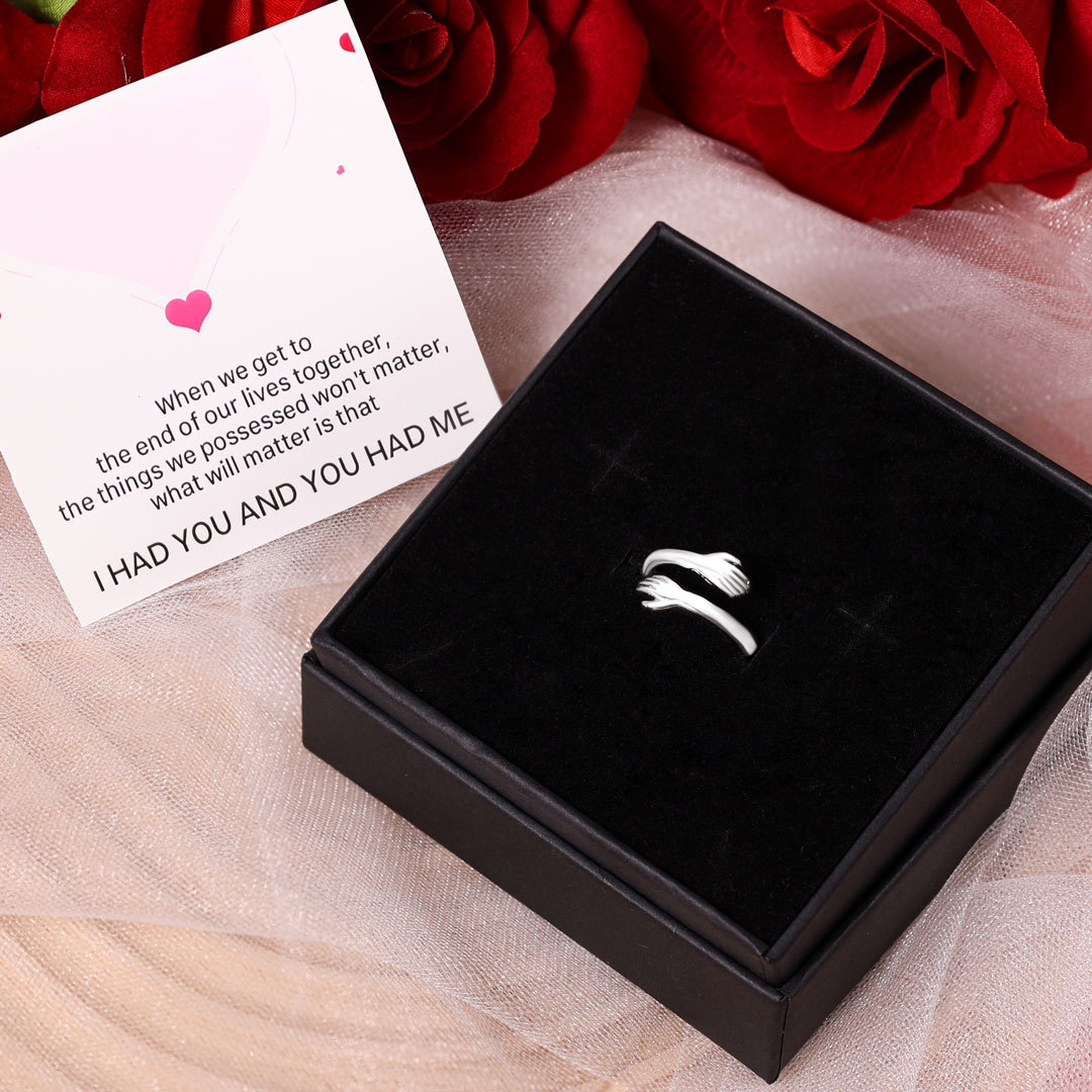 Mother’s Day Gift 2023 Couple Hug Ring Love Style Rings for Her or Him-Jessemade AU