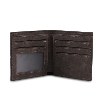 Personalised Name Billfold Wallet Custom Men's Leather Wallet Gifts for Him Dark Brown-Jessemade AU