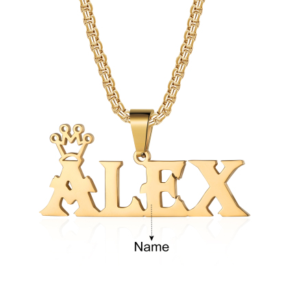 Personalised Crown Name Necklace Classic Jewelry Gift For Her-Jessemade AU