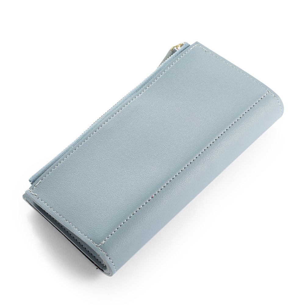 Blue Personalised Leather Wallet Engraved Photo Long Purse Gifts For Women-Jessemade AU