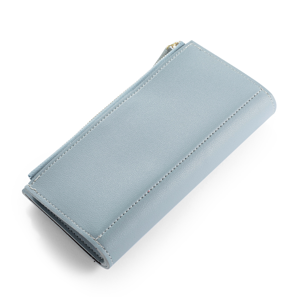 Blue Personalised Leather Wallet Engraved Photo Long Purse Gifts For Women-Jessemade AU