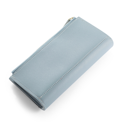 Blue Personalised Leather Wallet Engraved Photo Long Purse Gifts For Women-Jessemade AU