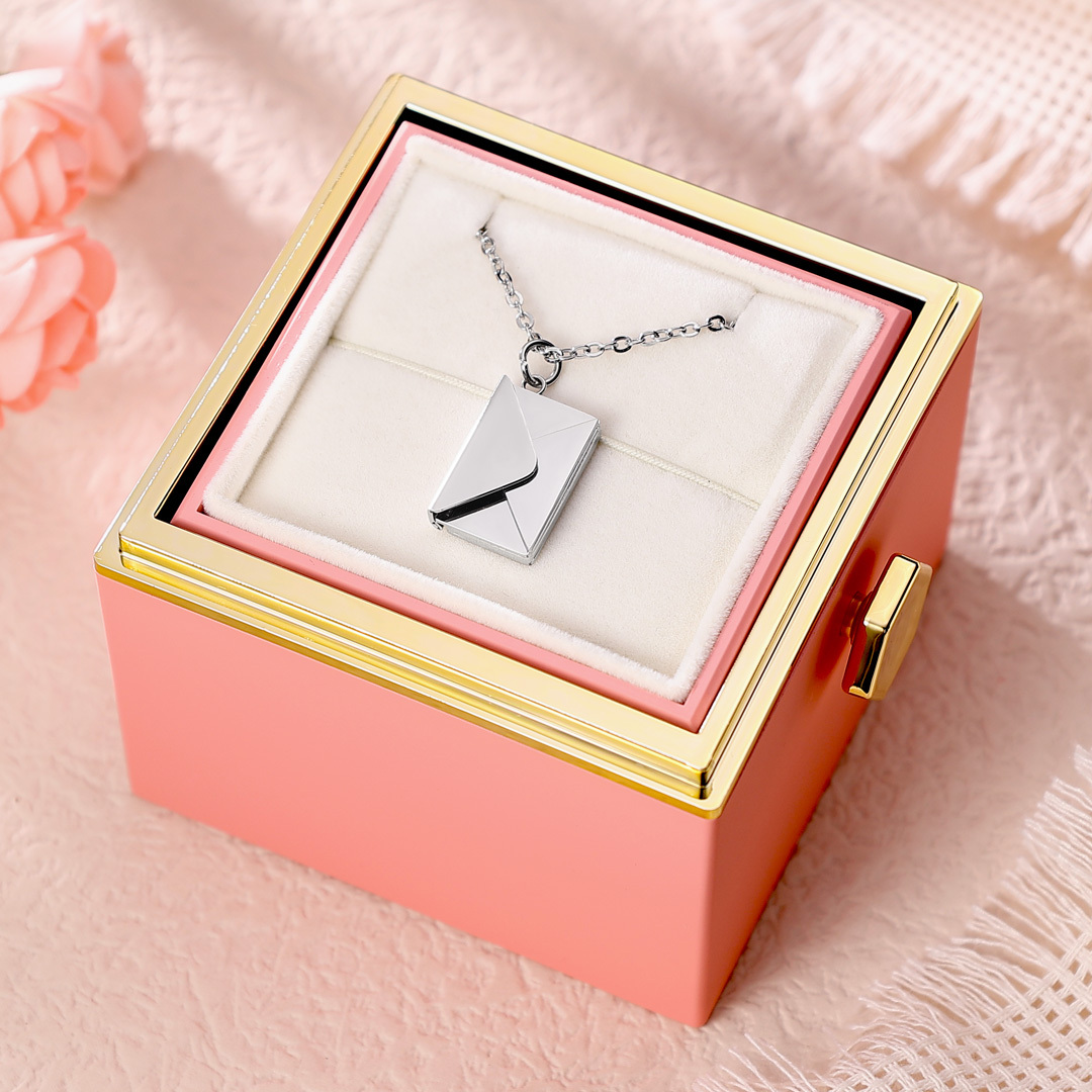 Personalised Envelope Locket Necklace Engrave Secret Love Letter Necklace Romantic Gifts-Jessemade AU