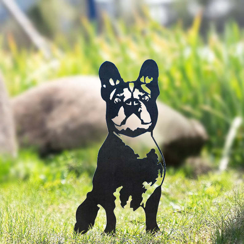 French Bulldog Metal Dog Silhouette Garden Yard Decoration-Jessemade AU