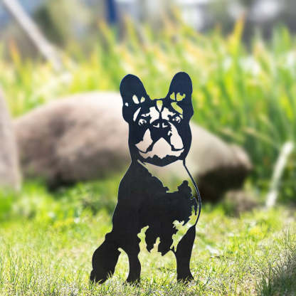 French Bulldog Metal Dog Silhouette Garden Yard Decoration-Jessemade AU