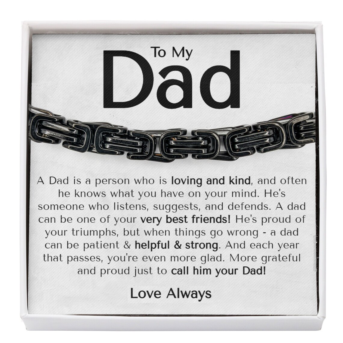 To My Dad Love Always Cuban Link Bracelet Stainless Steel Bracelet Father's Day Gifts-Jessemade AU