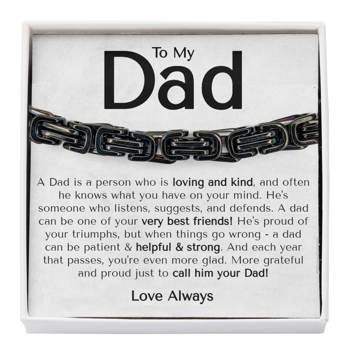 To My Dad Love Always Cuban Link Bracelet Stainless Steel Bracelet Father's Day Gifts-Jessemade AU