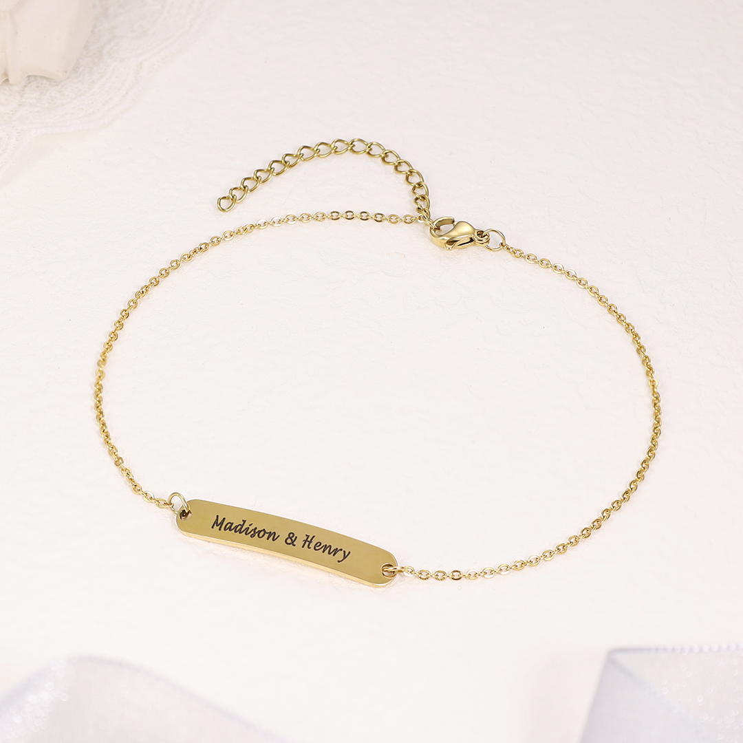 Personalised Simple Anklet With 2 Names For Her-Jessemade AU