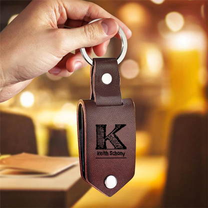 Personalised Photo Keychain Customised Name & Text & Letter Leather Keyring Gifts for Couples/Friends-Jessemade AU