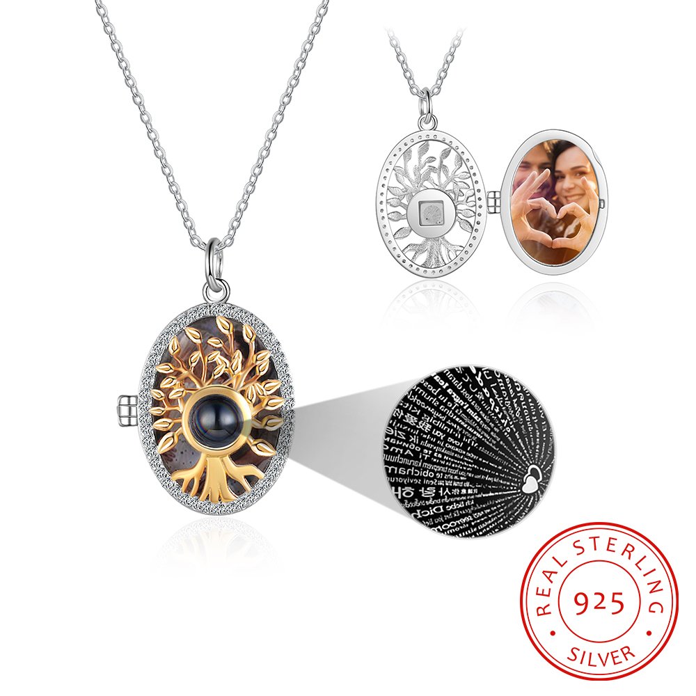 Personalised 100 Languages Projection Necklace Engraved  " I LOVE YOU"  Gifts For Her-Jessemade AU