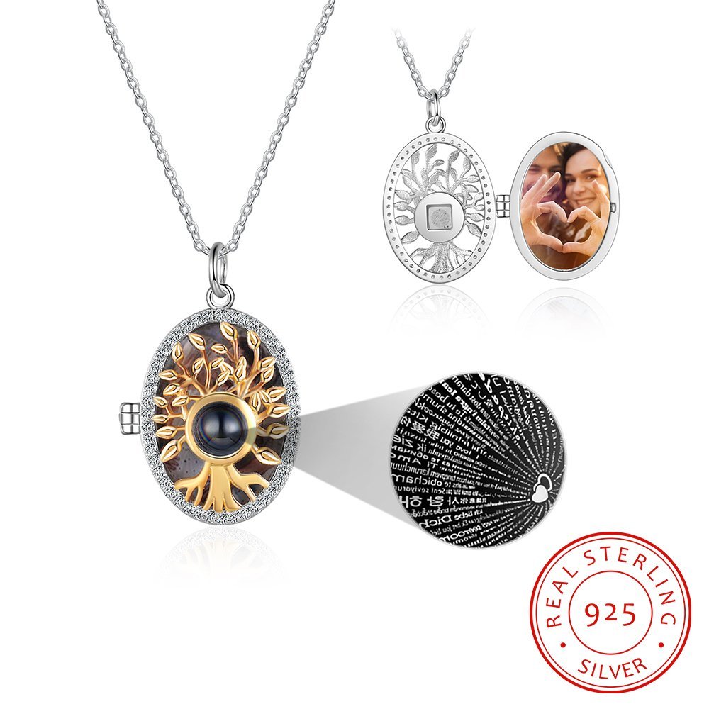 Personalised 100 Languages Projection Necklace Engraved  " I LOVE YOU"  Gifts For Her-Jessemade AU