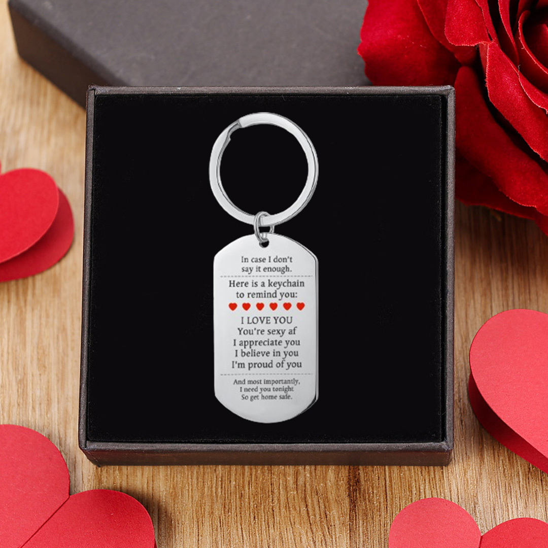 Personalised Couple Keychain Custom 2 Names Keyring "Get Home Safe" Stainless Steel Keychain - Valentine's Gift for Him/Her-Jessemade AU