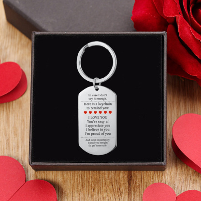 Personalised Couple Keychain Custom 2 Names Keyring "Get Home Safe" Stainless Steel Keychain - Valentine's Gift for Him/Her-Jessemade AU