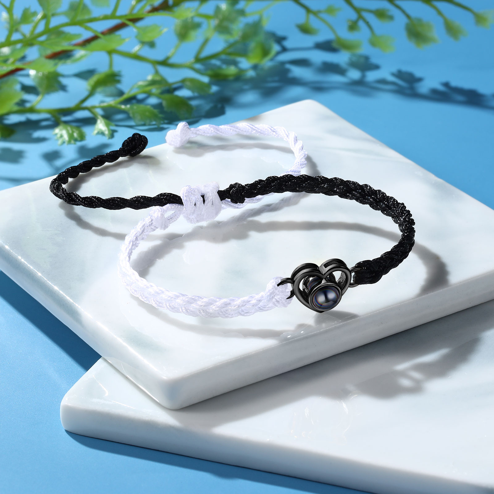 Personalised Heart Projection Bracelet Customised Photo Bracelet Adjustable Bracelet Gift for Couples/Family/Friends-Jessemade AU