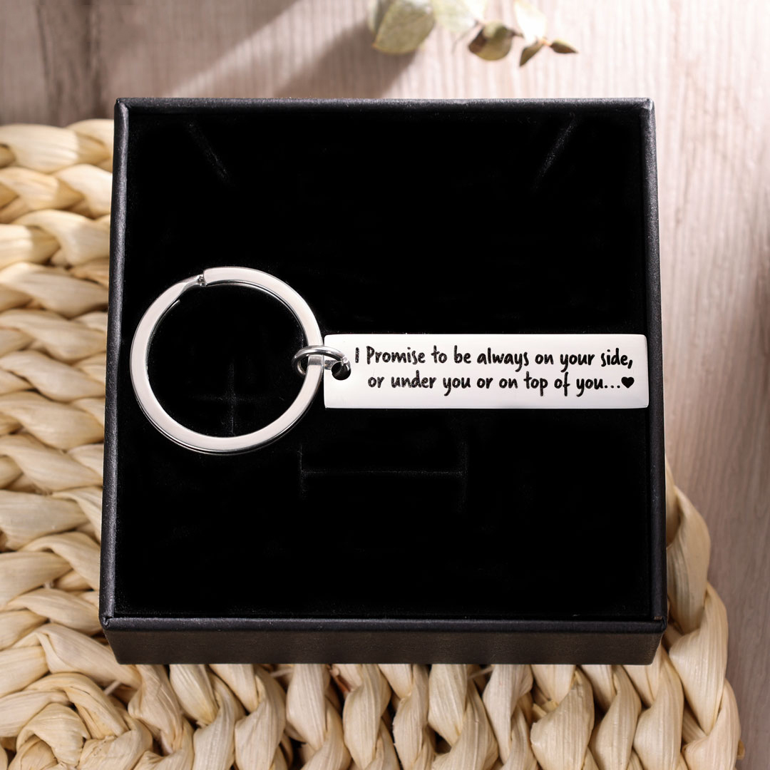 Funny Promise Keychain Always on Your Side Key Ring for Couple-Jessemade AU