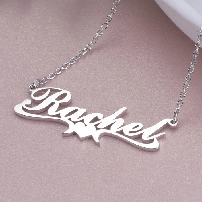Personalised Heart Necklace Custom 1 Name Necklace Gift For Women-Jessemade AU