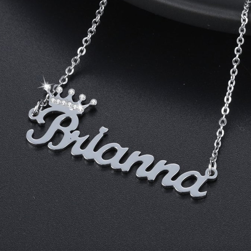 Personalised Crown Necklace Custom 1 Name Necklace Gift For Women-Jessemade AU