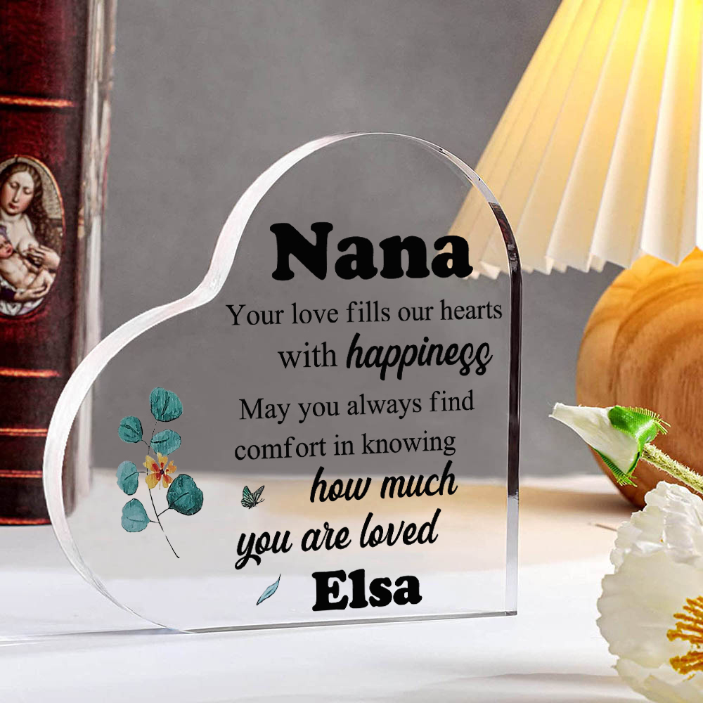 Personalised Acrylic Heart Keepsake with Name Heart Sign Special Gift for Nana-Jessemade AU