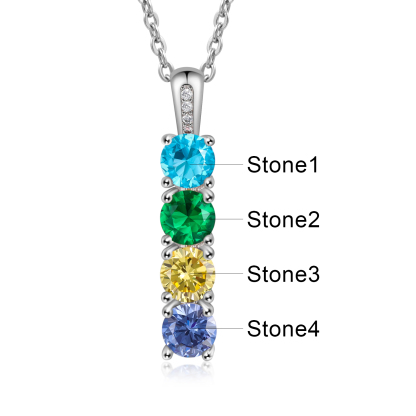 Family Birthstone Necklace Personalised 4 Stones Family Tribal Necklace for Her-Jessemade AU