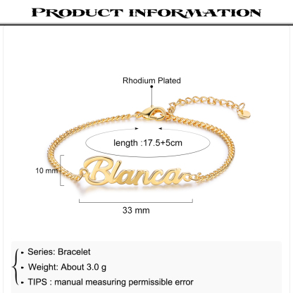 Personalised Bracelet Custom 1 Name Bracelet Gift For Women-Jessemade AU
