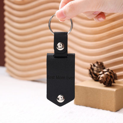 Personalised Photo Keychain Custom Text Leather Keyring Couple Keychain Gifts for Him/her-Jessemade AU