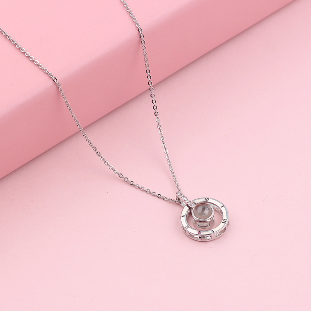 Personalised 100 Languages Projection Necklace Engraved  " I LOVE YOU" Heart Necklace Gifts For Her-Jessemade AU