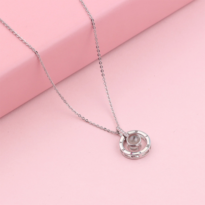 Personalised 100 Languages Projection Necklace Engraved  " I LOVE YOU" Heart Necklace Gifts For Her-Jessemade AU