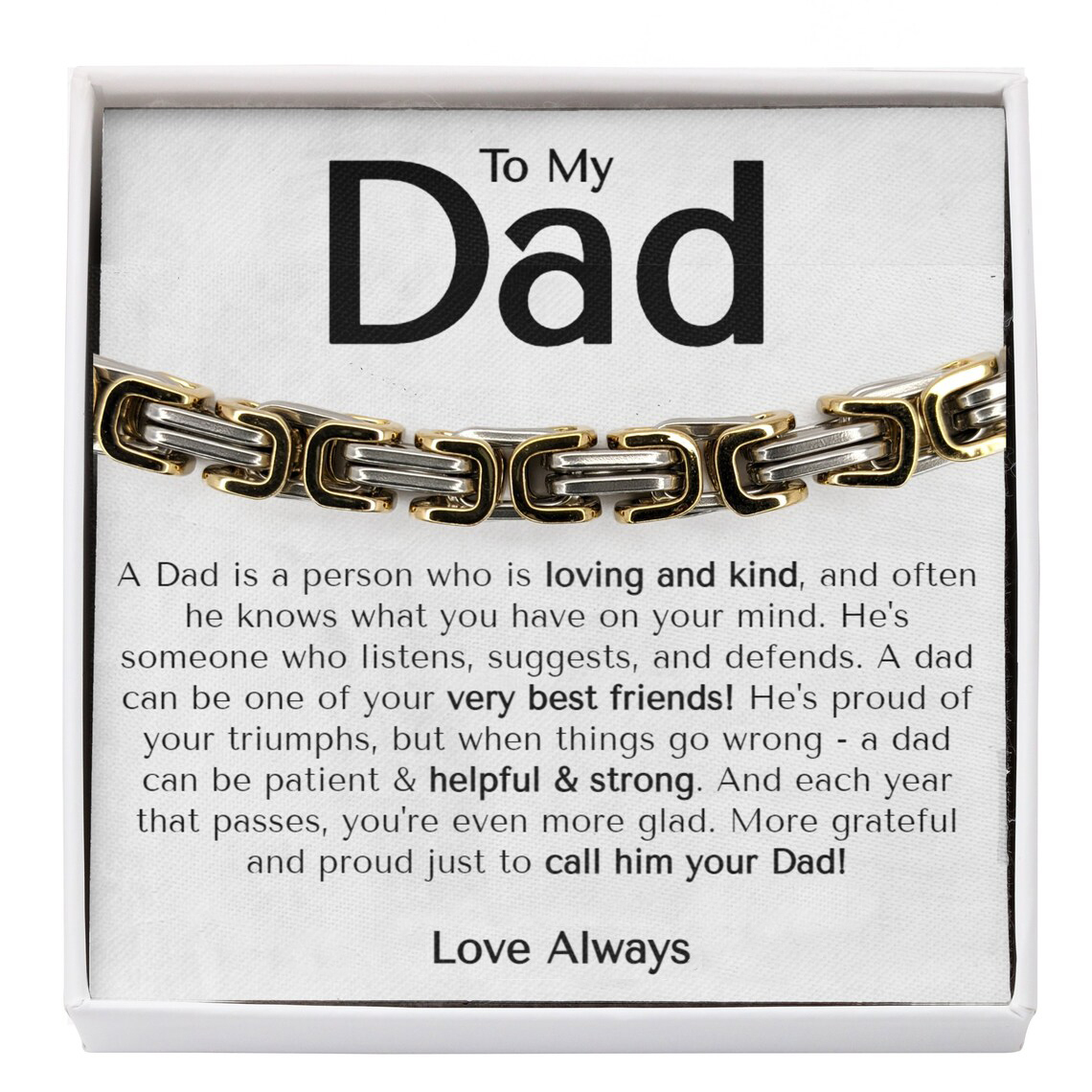 To My Dad Love Always Cuban Link Bracelet Stainless Steel Bracelet Father's Day Gifts-Jessemade AU