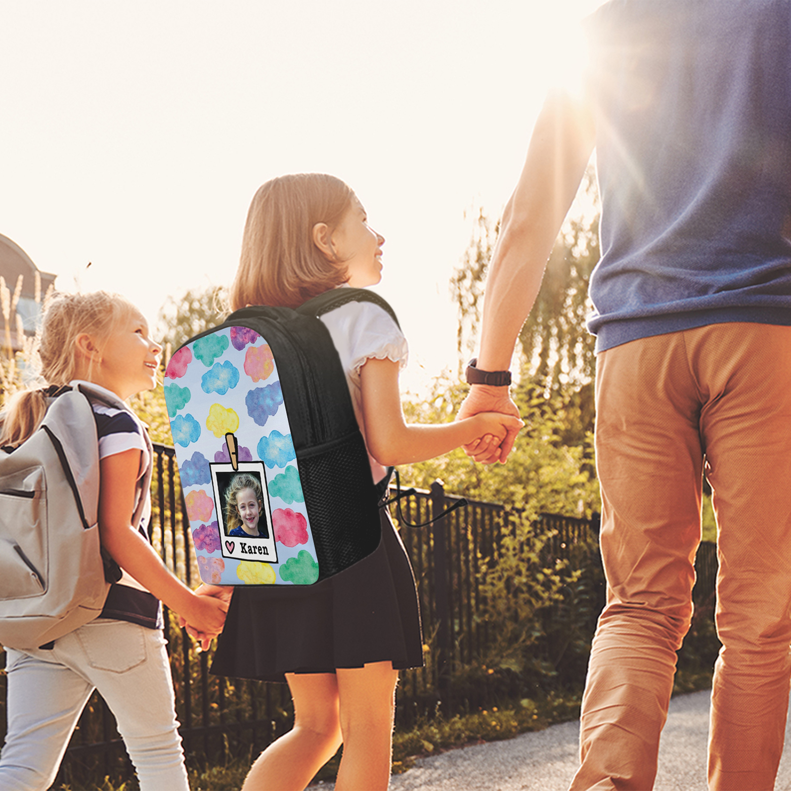 Personalised School Bag Custom Name And Photo Schoolbag Clound Backpack for Kids-Jessemade AU