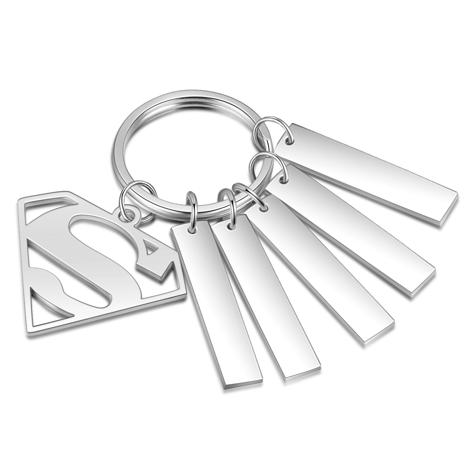 Custom Superhero Dad Sign Keychain Engrave 5 Names For Dad-Jessemade AU