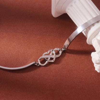 The Love Between Friends Is Forever Infinite Heart Bangle Bracelet-Jessemade AU