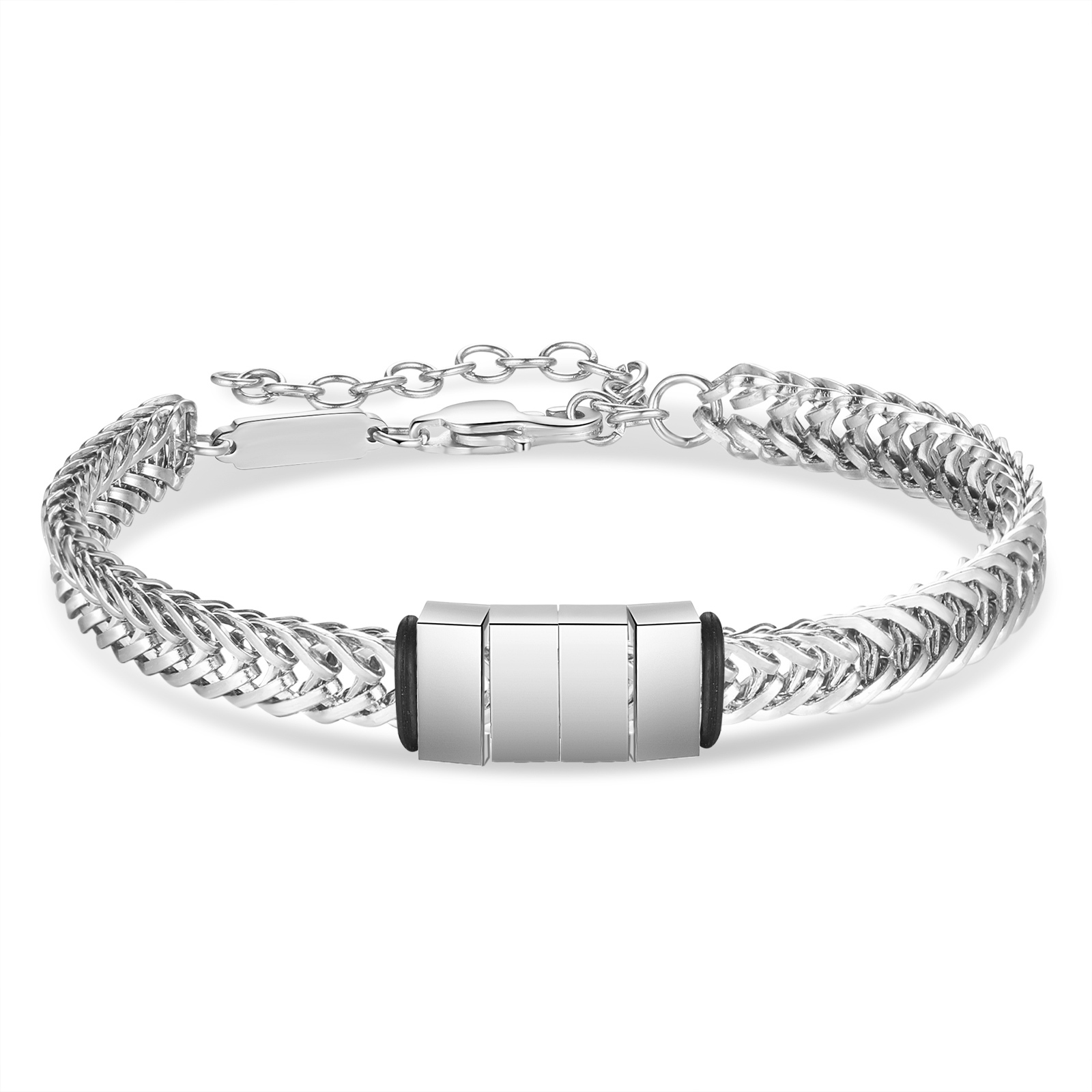 Personalised Men's Beaded Bracelet Custom 5 Names Adjustable Bracelets Stainless Steel Gifts for Him-Jessemade AU