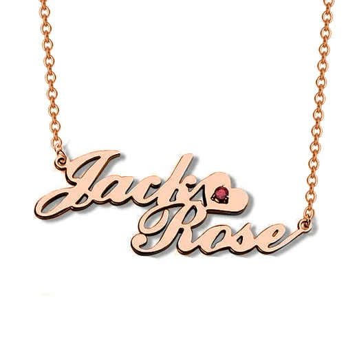 Personalised Necklace With Birthstone Custom 2 Names Necklace Gift For Women-Jessemade AU