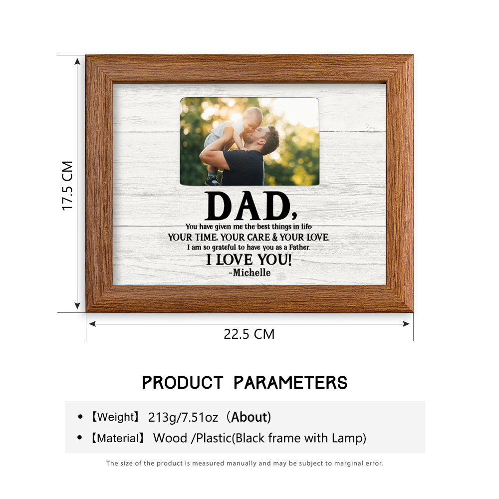 Personalised Father Photo Frames With Light Custom Photos Home Decor Gifts-I am so grateful to have you as a Father-Jessemade AU