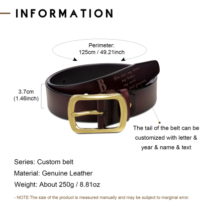 Personalised Genuine Leather Belt Engraved Names Men's Belt for Him-Jessemade AU