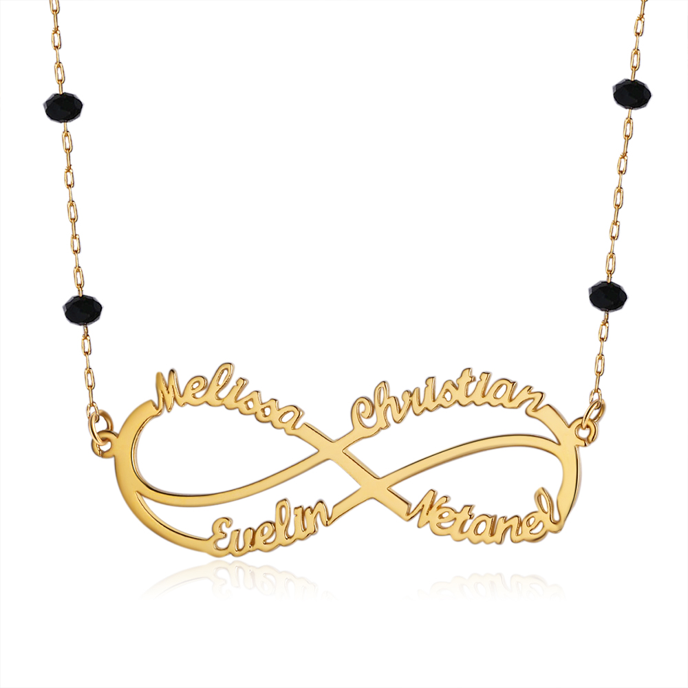 Personalised Infinity Necklace Custom 4 Names Necklace Gift For Women-Jessemade AU