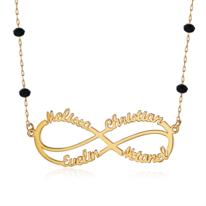 Personalised Infinity Necklace Custom 4 Names Necklace Gift For Women-Jessemade AU