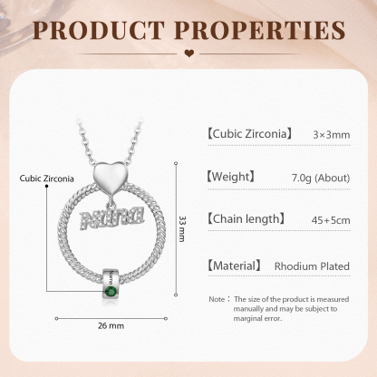 1 Name - Personalised Nana Necklace Custom Names & Birthstones Circle Pendant Necklace Gift for Grandma Nana-Jessemade AU