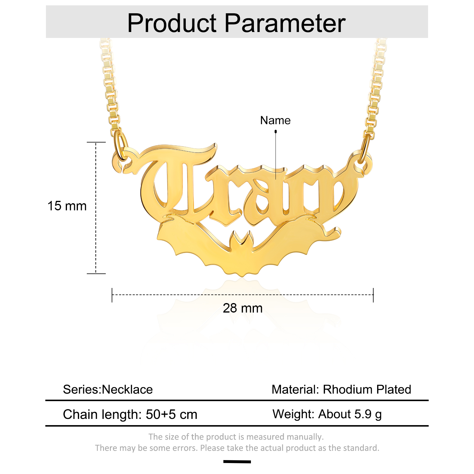 Personalised Halloween Necklace Custom 1 Name Necklace Gift For Women-Jessemade AU