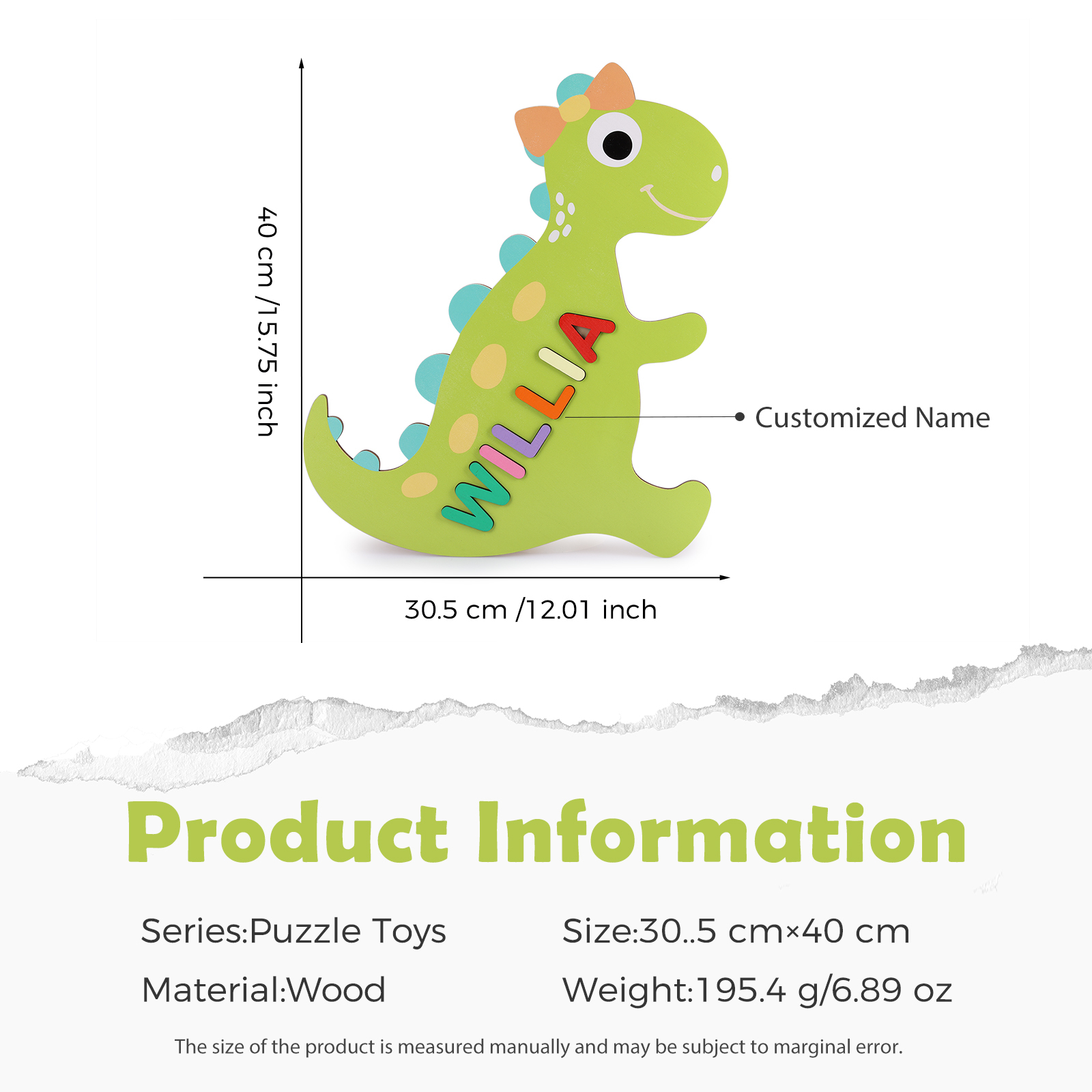 Customised Kid's Wooden Name Puzzle Toy for Toddlers Early Learning Child Toy-Jessemade AU