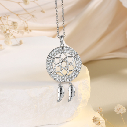 Personalised Dream Catcher Necklace Custom 2 Names Necklace Gifts For Her-Jessemade AU