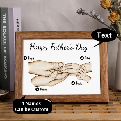 Personalised Family Holding Hands Picture Frames With Light Custom 4 Names Home Decor Gifts-Jessemade AU