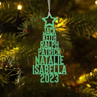 6 Names - Personalised Christmas Tree Ornaments Customised Name Xmas Wooden Decor Gifts for Family Friends-Jessemade AU