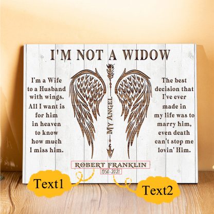 Memorial Wooden Plaque Custom Texts Art Decorations Picture Board Desktop Ornaments - I'm Not A Widow-Jessemade AU